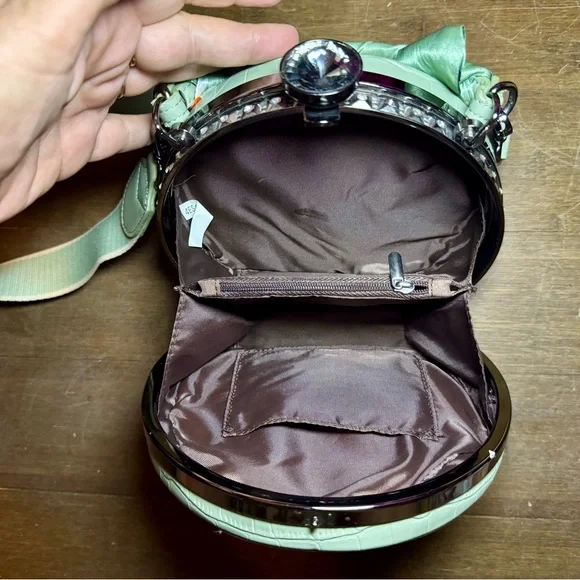 Mint Green Croc-Embossed Mini Bag - Picture 7 of 16